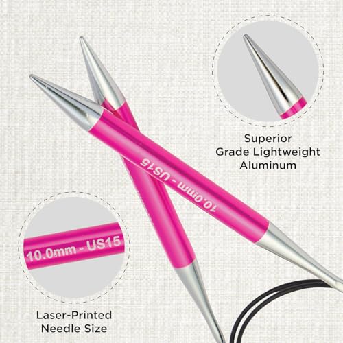 KnitPro Zing Fixed Circular Needles 40" (100cm) | US Size 15 (10mm) - size: US 15 (10mm)