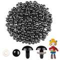 MUCUNNIA 400pcs 14mm Safety Eyes for Amigurumi with Washers Plastic Black Safety Eyes for Crochet Craft Safety Eyes for DIY Christmas Decorations Crochet Stuffed Animals Crafting - size: 14mm