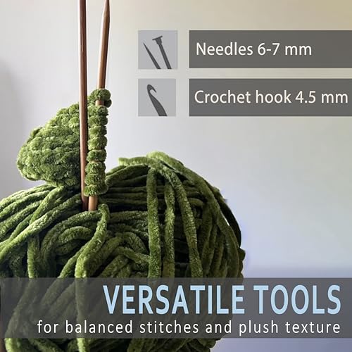 LaVita Velur Chenille Yarn – Soft Chunky Polyester Yarn for Knitting & Crochet, 10.5 oz (300g), 394 Yards, Anti-Pilling, for Blankets, Amigurumi & Baby Projects, 3 Pack - color: 8122