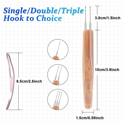 6PCS Dreadlock Crochet Needle for Dreadlocks 0.5mm, Durable Dreadlock Crochet Hooks for Hair with Interlocking Tool, Excellent for Maintaining Real Dread Loc - size: 0.5 mm