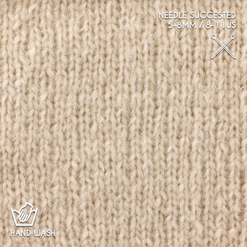 Super Air 4-Set Baby Alpaca - Soft and Fast Hand Knitting Yarn 7.05 oz/ 568 Yards - Natural Beige - color: NFA02 Beige
