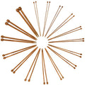 JubileeYarn 9" Single Point Bamboo Knitting Needles Set | 15 Sizes: 2mm-10mm | Carbonized Brown - color: Carbonized Brown, size: 9" 15pc Standard Set