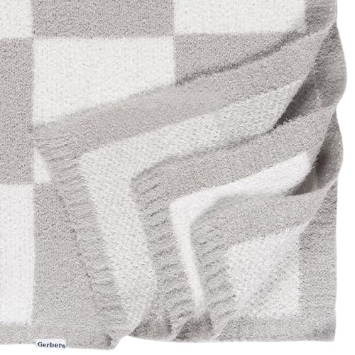 Gerber Unisex Baby Cozy Soft Silky Mink Checkerboard Grid Blanket, Tan Check, One Size - color: Tan Check