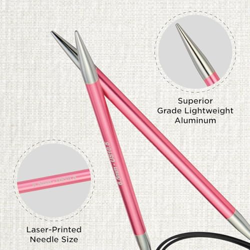 KnitPro Zing Fixed Circular Needles 40" (100cm) | US Size 10.5 (6.5mm) - size: US 10.5 (6.5mm)