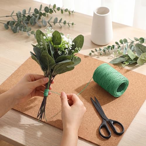 Syhood 673 Feet Floral Vine Bind Wire Rustic Craft Wire, Mint Green | For DIY Craft Wrapping, Flower Bouquets Garland Arrangements, , Christmas Wreath Making - color: Mint Green, size: 673 Feet