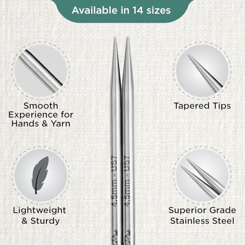 KnitPro Stelo Lace Interchangeable Tips 4" (10cm) | US Size 7 (4.5mm) - size: US Size 7 (4.5mm)