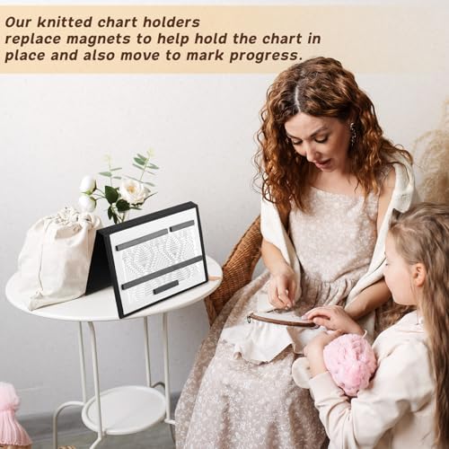Flutesan 8 Pcs Knitting Chart Keeper Magnet Replacement Set Cross Stitch Line Keeper Knitting Pattern Holder Fold up Pattern Holder, Only Magnet (Large Size) - size: Large Size
