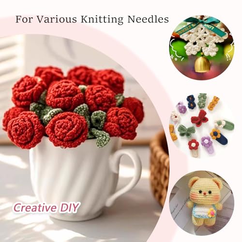 9 Size (2.0mm-6.0mm) Pink Ergonomic Crochet Hooks Set Case Crochet Needles with Soft Comfort-Grip Handles for Beginners Arthritic Seniors Hands