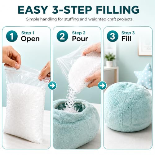 Acrux7 8 LB Polypropylene Pellets Weighted Stuffing Beads | for stuffed animals, dolls, weighted blankets and crafts, bean bag filler beads