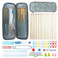 Professional Knitting Tools Pack, Included 36 Pcs Knitting Needles and Accessories and Portable Case, Durable and Beautiful Knitting DIY Kit for Any Project - color: White