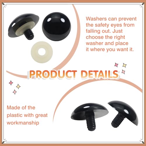 TOAOB 8pcs 45mm Large Safety Eyes for Amigurumis Black Plastic Crafts Doll Eye with Washers for DIY Crochet Stuffed Animals Doll Making Supplies - color: Black, size: 45mm