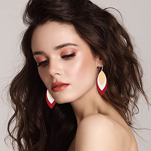 SUPERDANT Leather Earrings Cutting Dies Triple Leaf Round Leather Die Cuttings Layered Earrings Embossing Wood Die Cutter Cutting Machine Die Cuts for DIY Crafters 6 Shapes Cuts - color: Triple Leaf Round