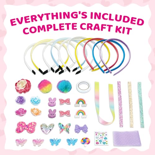 Ambesi DIY Headband Making Kit for Girls Ages 5-12 - Arts & Crafts Gift Set | Arts and Crafts kit for Kids 4-6, Hair Accessories, Make Your Own Hair Accessories, Birthday Gifts