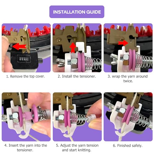 Circular Knitting Machine Tensioner, Compatible with Addi 46 Needle Knitting Machine, Adjustable Yarn Tension Adapter for Knitting Machines, Removable Yarn Feed Accessories for Perfect Stitches, 1 PCS