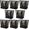 Reginary 8 Pcs Clear Tote Bags Shoulder Handbag Security Approved See Through Bag with Zipper Closure for Sport Event Travel - color: Black, Grey
