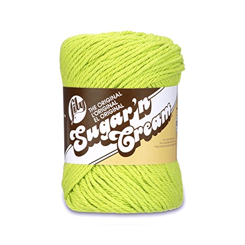 Lily Sugar 'N Cream The Original Solid Yarn, 2.5oz, Medium 4 Gauge, 100% Cotton - Green - Machine Wash & Dry - size: 2.5 oz.