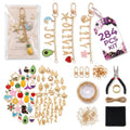 AZZORI Lip Gloss Keychain Making Kit, 284 Pcs, Plier & Ring Opener | Bag Charm Making Kit: 66 Cherry, Heart, Star, Pearl Bow, Fruit Charms, 26 A-Z Letters, Lobster Clasps; Gift-Ready in Zip Bags - color: Keychain Kit - 283 Pcs