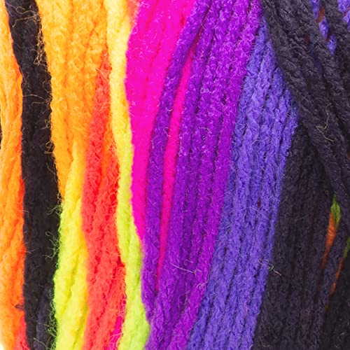 Red Heart Super Saver Jumbo Yarn for Crocheting, Bright Stripe, 2-Pack