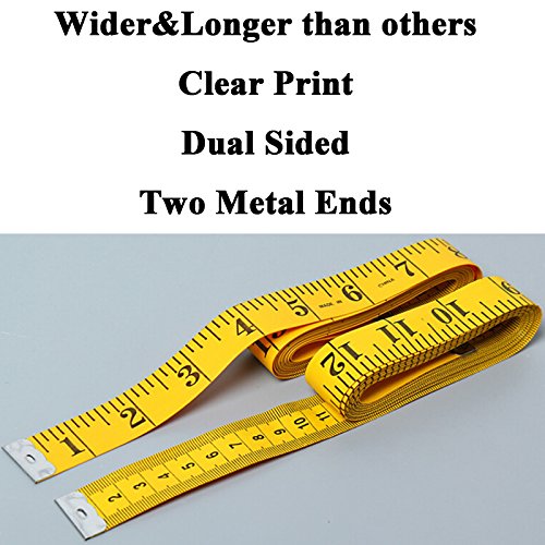 Soft Tape Measure Double Scale Measuring Tape Body Sewing Flexible Tailor Craft Vinyl Ruler for Weight Loss Medical Body Measurement, Has Centimetre Scale on Reverse Side (3pcs Yellow-120 inch) - color: 3pcs Yellow-120 inch