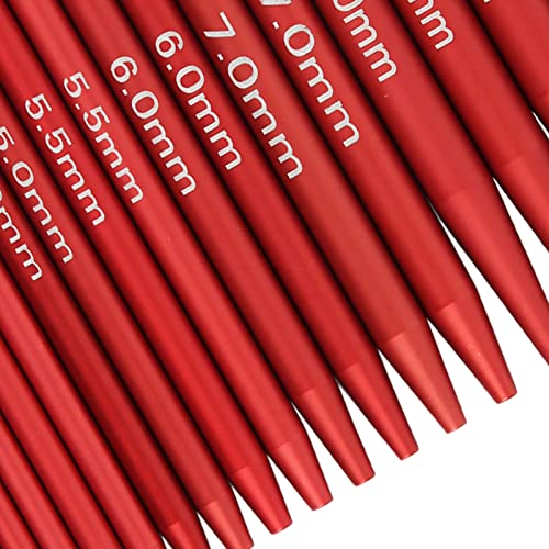 Red Circular Knitting Needles Interchangeable Knitting Needles Detachable Circular Interchangeable Knitting Needles Crochet Kit with Various Sizes for Gift or Crochet Sweater Knitting Needles