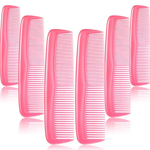 Leinuosen 12 Pieces Pocket Hair Combs, Fine Tooth Combs, Pink | Plastic Hair Care for Men Women, Portable Travel Size, for Barber Salon Hair Dressing Use, Not Breakable, Peines Para Cabello - color: Pink
