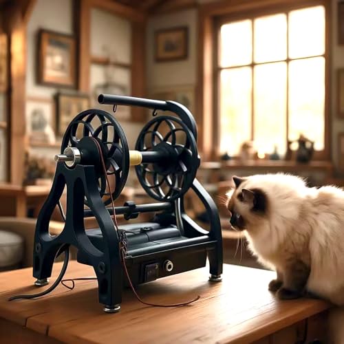 Electric Yarn Spinner Winder Spinning Wheel for Wool with 3 Bobbins, Small Yarn Winder with Forward & Reverse, Free Speed Adjustable (Purple) - color: Purple