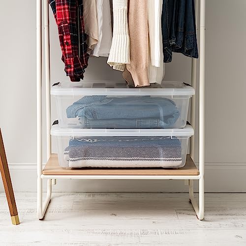 IRIS USA 2-Pack 27 Quart Storage Bins with Lids, Clear | Transparent design makes contents easy to find, Ideal for linens, décor, closet storage, and supplies, Saves space - color: Clear, size: 27 Qt, style: 2 Pack