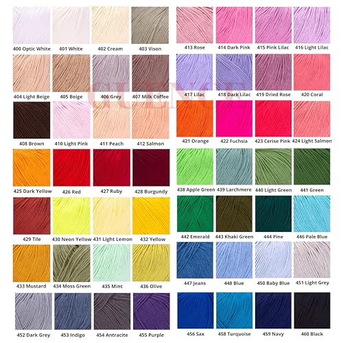 YarnArt Baby Cotton Yarn 4-Pack – Soft Knitting Yarn for Baby & Summer, 50% Cotton 50% Acrylic, 1.76 Oz Each, 180.44 Yds/Skein – Ideal for Amigurumi & Crochet Projects (431) - color: 431