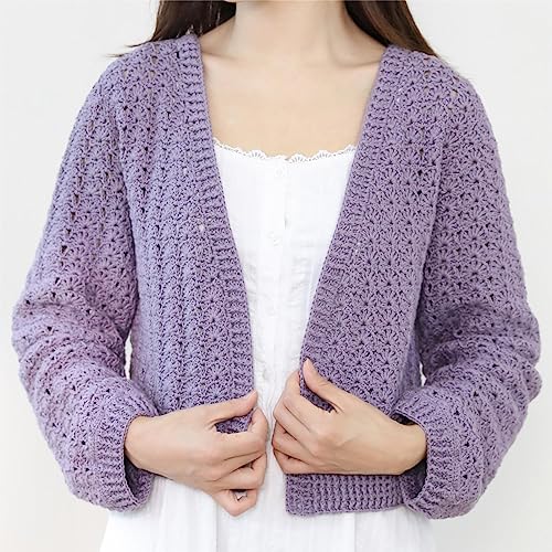 Fine Weight Knitted and Crocheted Cotton Yarn, 100% Long Staple Cotton Yarn, Baby Sports, 2 Packages of 100g/3.52oz (Per Skein 50g/162yards)-Twilight Purple - color: PM19-Twilight Purple
