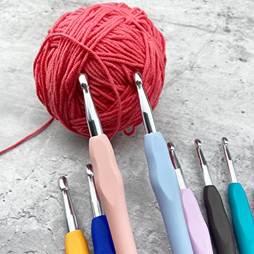 Mdoker Size G/6(4mm) Crochet Hook,Extra Long Crochet Hooks for Arthritic Hands,Ergonomic Grip Soft Handles for Beginners and Experiecced Crochet Lover,Comfortable/Easy to Use - size: 4mm