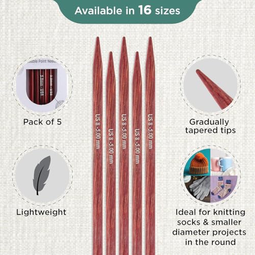 KnitPro Dreamz Double Pointed Needles 6" (15cm) | US Size 8 (5mm) - size: 5.00mm (US 8)