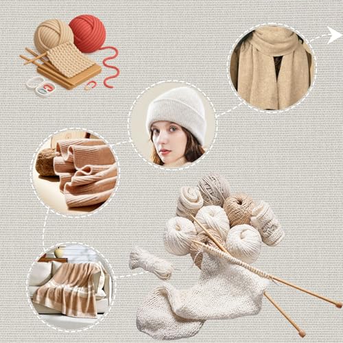 DIHUHAY 7-Pair Bamboo Knitting Needle Set - Natural Long Wooden Knitting Needles, Suitable for Beginners and Professionals to Knit Sweaters, Scarves, Shawls, Blankets, and Hats