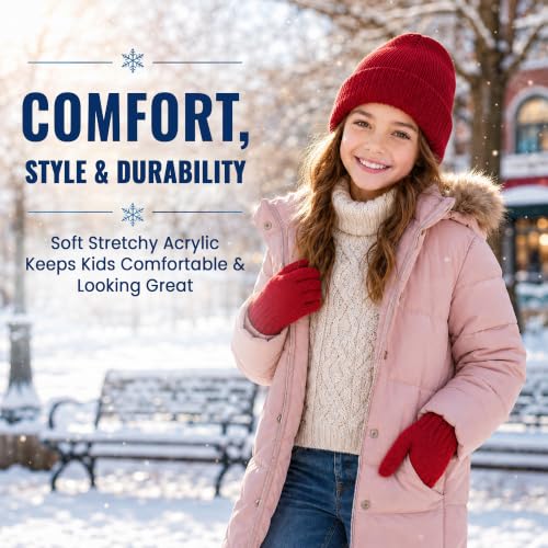 Yacht & Smith Wholesale Beanie and Glove Winter Bulk Kit, Kids Adults Bulk Sets, Homeless Donation Shelters - color: 144 Packs Beanies Glove Set