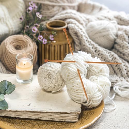 Bamboo Knitting Needle Straight Single Pointed 10-Inch Long Knitting Needles, Wooden Sweater Thick Knitting Needles for Beginners, Sock,Scarf,Handmade DIY Knitting & Crochet Supplies,US Size 8 (5mm) - color: US Size 8(5mm)