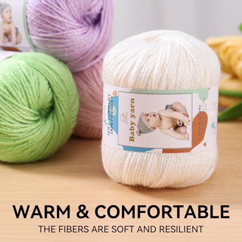 Baby Knitted Yarn - Merino Wool 10%, Cotton 40%, Nylon 50% Blended Soft Yarn Ball Suitable for Crochet Knitting, Baby Blankets and Clothes (Approximately 1.76 OZ/160 Yards)[2 Ball Set] (Green) - color: Green