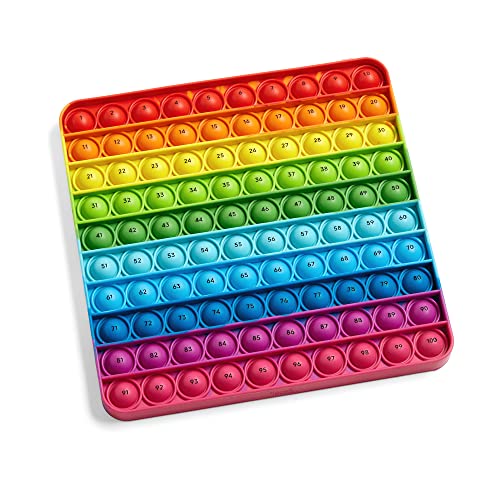 hand2mind Hundred Board Sensory Bubble Popper, Pop Fidget Toys for Kids, Multiplication Board, Math Manipulatives Kindergarten, Fine Motor Toys, Fidgets for Classroom, Calm Down Corner Supplies - size: One Size