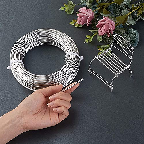 Pandahall 65 Feet Silver Aluminum Craft Wire 7 Gauge Metal Craft Wire for DIY Manual Arts Jewelry Making