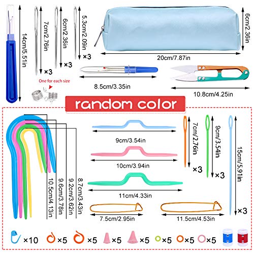 Cable Needles for Knitting Accessories Kit Knitting Kits Knitting Supplies | Knitting Stitch Holders Stitch Markers for Knitting Tools Plastic Needles Seam Ripper Cable Needles for Weaving - style: Style B