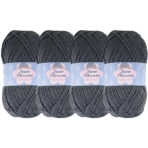 JubileeYarn Snow Blossom Yarn - DK Superwash Wool - Charcoal - 4 Skeins - color: 03 Charcoal, size: 4 Skeins