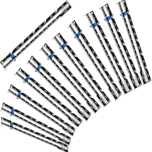 Sewing Ruler Measuring Tools, 12 PCS Sliding Gauge Steel Quilting Ruler, Knitting Crafting Sewing Beginner Training