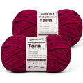 Fluffy Chunky Yarn for Crocheting, Chenille Crochet Yarn 6 Super Bulky, 2 Pack of 87.9 yds/4.23 oz Baby Blanket Yarn, Soft Velvet Yarns for Knitting Amigurumi&DIY Crafts/Hats/Socks(2 Burgundy) - color: 2 Burgundy