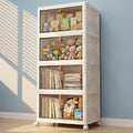 LDQ 136Qt Large Storage Bins with Lids, 4 Tier Stackable Storage Cabinet with Wheels & Clear Doors, Foldable Plastic Closet Organizer for Bedroom, Bathroom & Kitchen - size: 4 layers