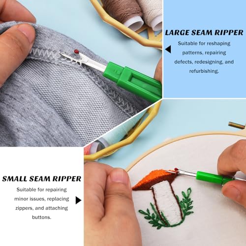 Seam Ripper, 2 Big and 2 Small Seam Rippers for Sewing, Stitch Remover Tool | Thread Cutter for Sewing, Stitch Ripper for Sewing, Seam Ripper and Stitch Remover with Thread Snips for DIY Craft - size: Basic Edition