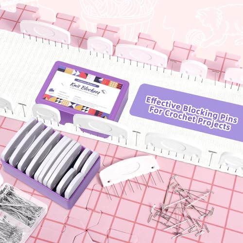 Uotey 130Pcs Knit Blocking Pins Kit for Blocking Knitting Crochet