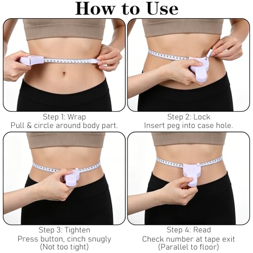 4 PCS Tape Measure Body, 150cm Retractable Body Arm Measuring Tape | for Weight Loss Fitness Waist Hip Arms, Portable Tapes Measure for Sewing Clothing Fabric(Black & White)