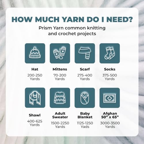 Mary Maxim Prism Yarn, Acrylic Multicolor DK Yarn, 290 Yards, Seascape | Ombre Yarn, 3 Weight, Machine Wash, For Knitting and Crochet, Create Baby Items, Blankets, Afghans, Clothing Variegated Yarn - color: Seascape