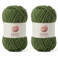 2 Pack Chunky Chenille Yarn for Crocheting, Baby Yarn for Crocheting Soft Blanket, 174.9 yds /7 oz Crochet Yarn, Bulky 5 Amigurumi Yarns, Fluffy Velvet Yarns for Knitting Crafts (2 Army Green) - color: 2 Army Green