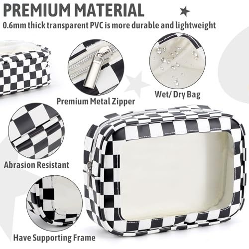 YOPCDJ 5PCS Diaper Bag Organizer Pouch Set, TSA Approved Toiletry Bag，Clear Waterproof TPU Makeup Bag Set Travel Organizer Bags for Women and Kids - color: Black, size: 5pcs