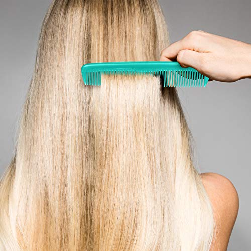 Leinuosen 12 Pieces Pocket Hair Combs, Fine Tooth Combs, Cyan-blue | Plastic Hair Care for Men Women, Portable Travel Size, for Barber Salon Hair Dressing Use, Not Breakable, Peines Para Cabello - color: Cyan-blue