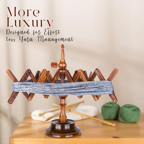 Ayan Handicraft Well Crafted Yarn Swift and Ball Winder Combo - Yarn Cake Winder, Yarn Winder and Swift, Yarn Winder Large Capacity (Rosewood Combo) - color: Rosewood Combo